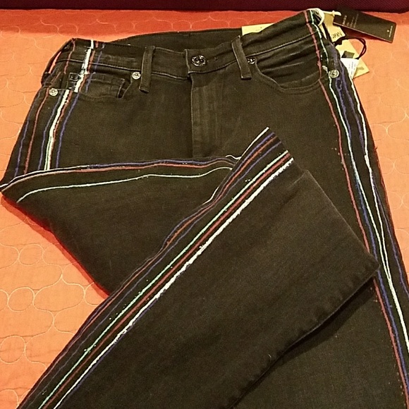 Unique NWT True Religion Jeans Sz 25W Hand painted - Picture 5 of 6